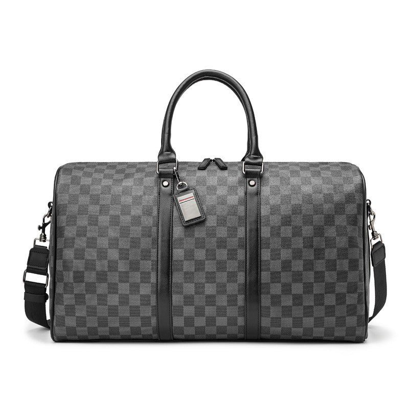 Men's Fashion Plaid Multifunctional Wear Resistant Waterproof Large Capacity Travel Business Luggage Bag Handbag Shoulder Bag