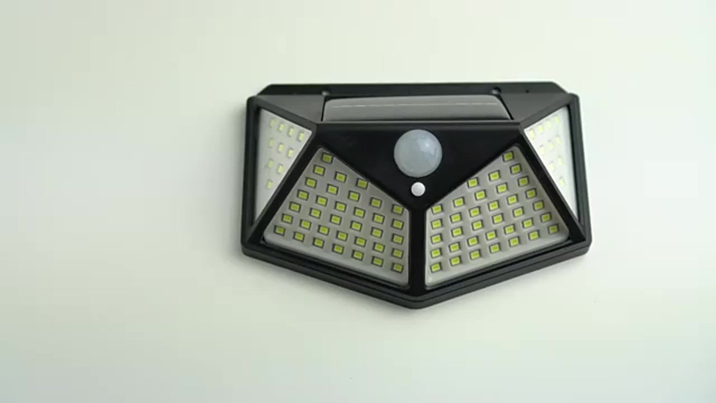 100LED Solar Flood Lights 3 Modes Outdoor Solar Motion Security Solar Light Waterproof for Garden Patio Garage Wall Light