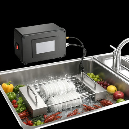 High-Power Bubbling Ultrasonic Dishwasher for Home, Restaurant, Small Smart Sink, Portable, Simple, No Installation
