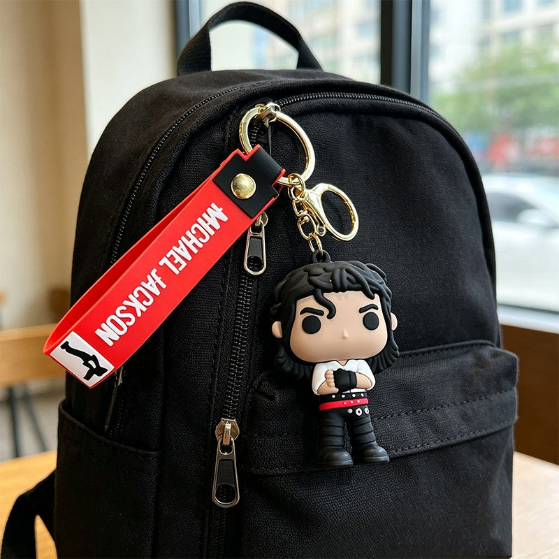 Michael Jackson Keychain Classic Dance King Pendant Key Ring Fashion Singer Key Chain Music Idol Keychain For Home Decoration