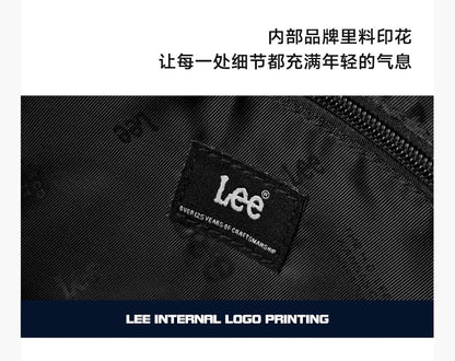 LEE Original Black Fashion Fanny Pack Women Men Korea Style Waterproof Nylon Crossbody Chest Bag Sport Phone Shoulder Waist Bag