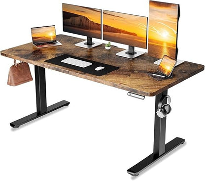 Electric Standing Desk, 55 x 24 Inches Sit Stand up Desk with Memory Preset Controller, Height Adjustable Ergonomic Home Office