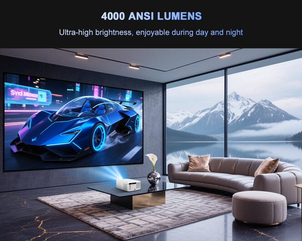 Projetor Flixtone 4000 Ansi Full HD 4k D10S 3G 128G Beam Projetores Home Theater Vídeo Android 15 Samrt TV Beamer para Filmes