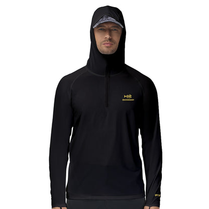 Camisa de Pesca Masculina BASSDASH com Zíper 1/4 UPF 50+ Secagem Rápida Manga Longa Proteção Solar FS24M