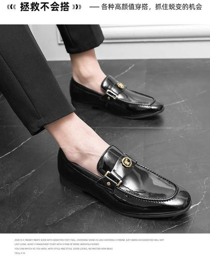 New Black Loafers Men Slip-On Round Toe Fashion Mens Dress Shoes Free Shipping Wedding Shoes for Men Size 38-47