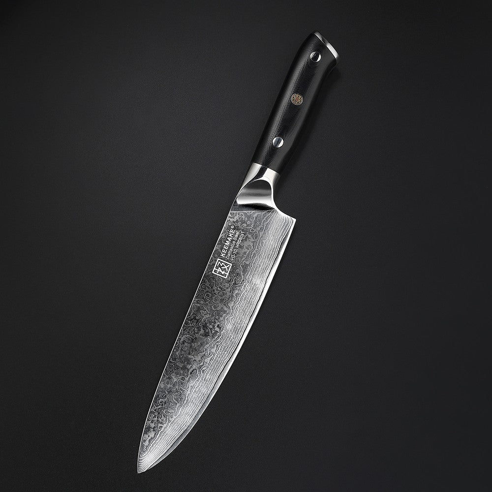 Conjunto de Facas de Cozinha KEEMAKE Design Faca de Utilidade Japonesa para Chef Faca de Corte de Aço Damasco de Alto Carbono para Vegetais e Carnes