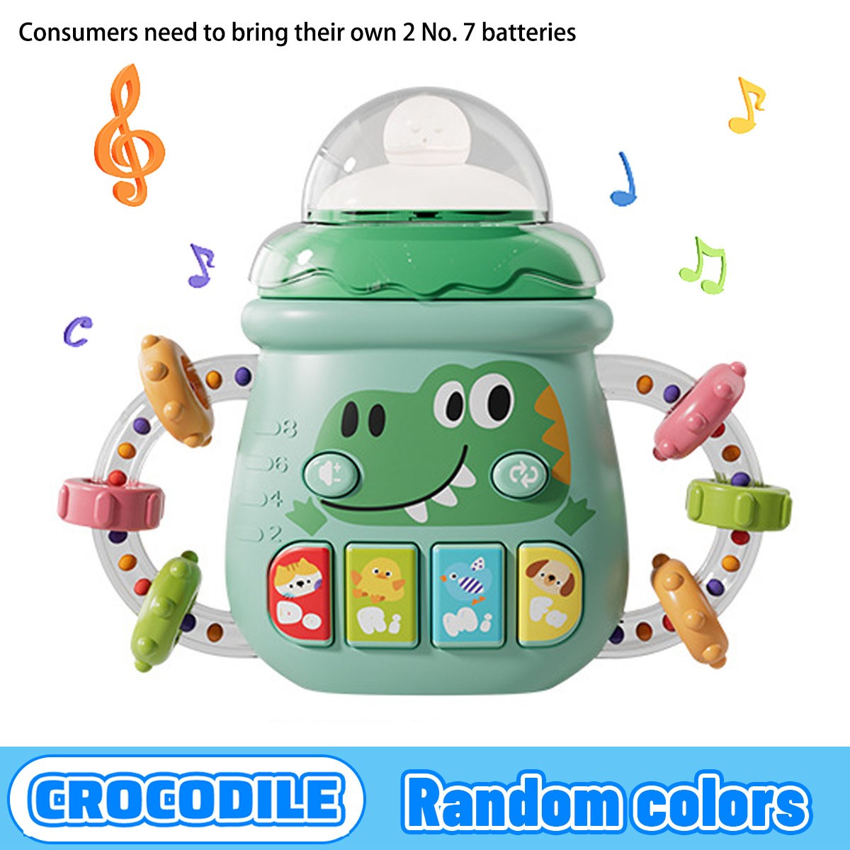 Mobile Soothing Vocal Music Toys For 6M+ Newborn Soft Teether Rattles Educational Toy Baby Musical Feeding Bottle Pacifier