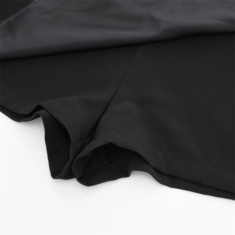 MUJER 2025 Asymmetric Skort For Women Black High Waist Mini Skirt Shorts Women C