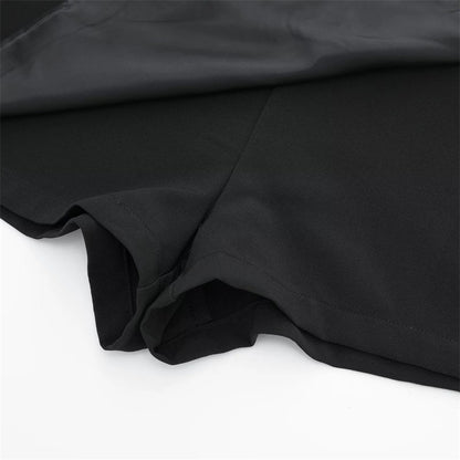 MUJER 2025 Asymmetric Skort For Women Black High Waist Mini Skirt Shorts Women C