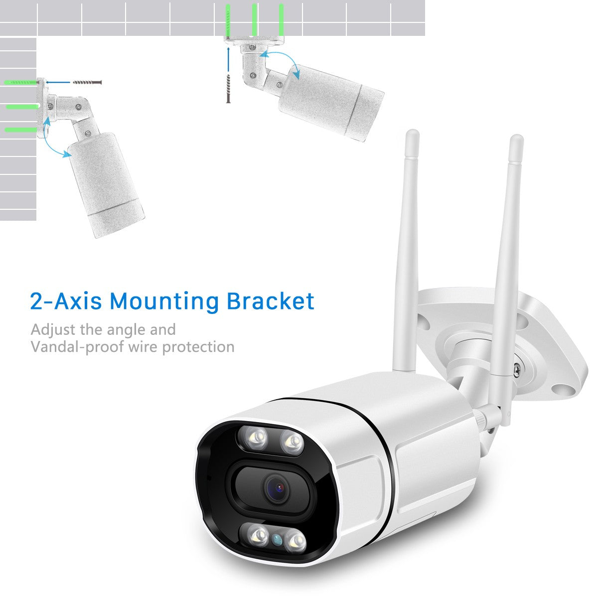 BESDER 5MP Outdoor WiFi IP Camera with AI Human Detection Wireless 1080P HD Color Night Vision Security CCTV Camera