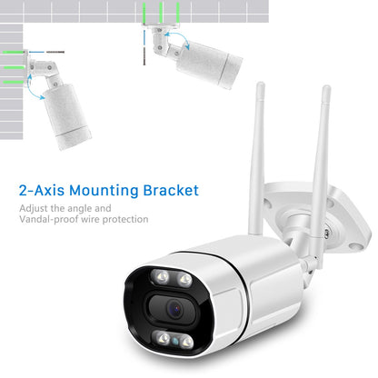 BESDER 5MP Outdoor WiFi IP Camera with AI Human Detection Wireless 1080P HD Color Night Vision Security CCTV Camera