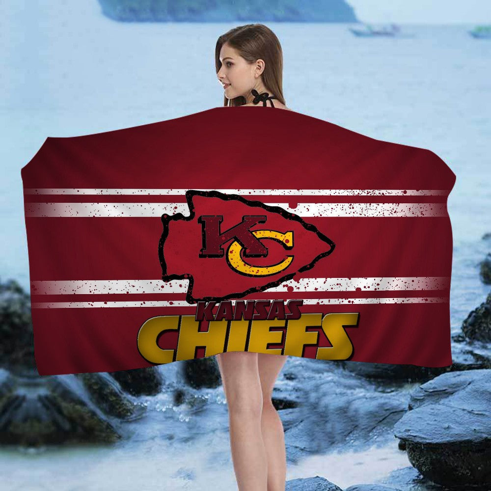 K-Kansas City C-Chiefs Big Microfiber Beach Towels Quick Dry Towel Sand Beach Towels Pool Towel for Travel Swim Pool Yoga