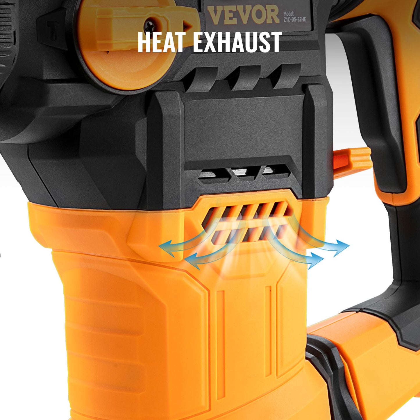 Furadeira de Impacto Rotativa SucceBuy 1500W Max. Perfuração 32mm 4 Modos Mais Disjuntor de Concreto de Metal para Demolição com Fio