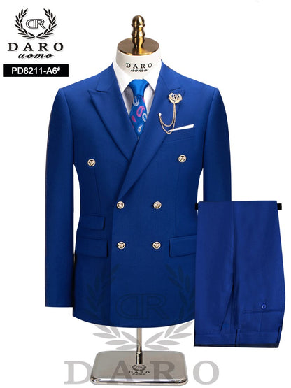 DAROuomo 2025  Men Suit Slim Fit Formal Business Work Wear Suits 2Pcs Set (Jacket+Pants)DR8211