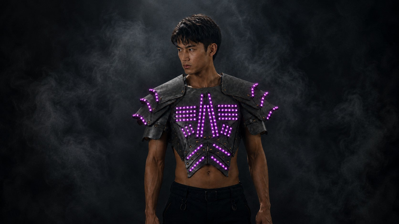 Cyber LED Glow Armor Cape – Illuminated Cosplay & Club Wear
