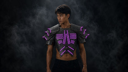 Cyber LED Glow Armor Cape – Illuminated Cosplay & Club Wear