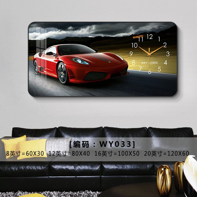 Car Clock Living Room Creative E-sports Room Silent Clock Auto Repair Beauty Shop Personality Art Decorative Painting Wall Clock