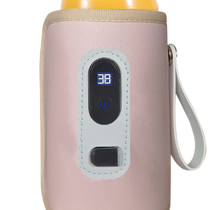 USB Baby Bottle Heater 5 Gear Adjustable Temperature Display Baby Bottle Heating Warmer 38°C-55°C for Outdoor Car Travel