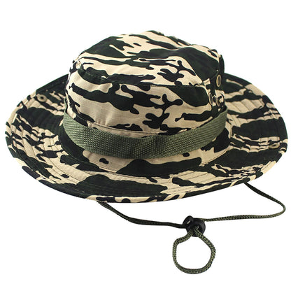 Fashion Men And Women Outdoor Camping Sport Travel Camouflage Fisherman Sunscreen Hat Foldable Wide Brim Soft Hat