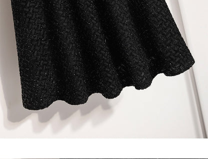 plus Size Women's High Waist A-Line Long Skirt Casual Versatile Glitter Wool Blend f Body Skirt for Full Figured Ladies