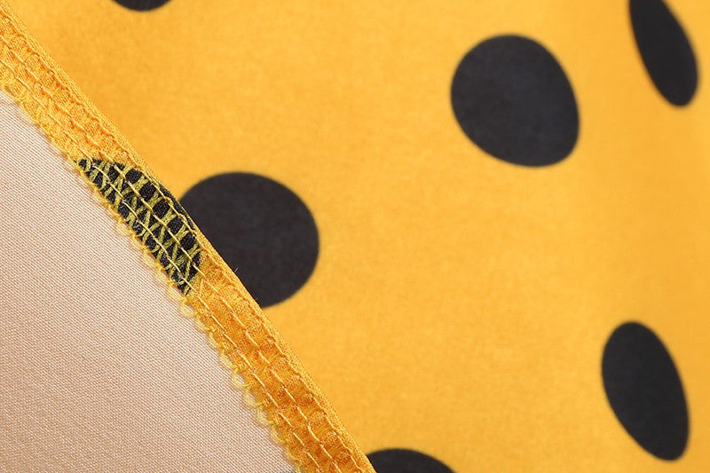 Elegant Women Summer Dress Puff Short Sleeve Polka Dot Peter pan Collar Vintage A-line Midi Long Party Sundress