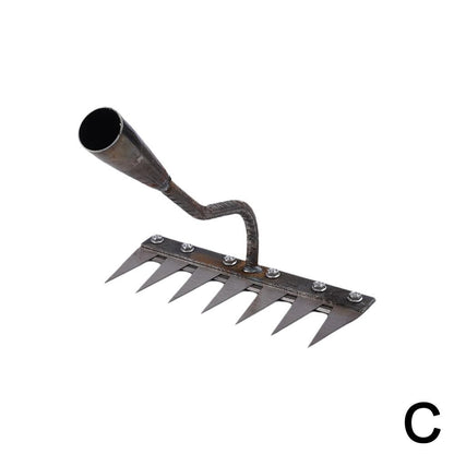 1PCS Teeth Carbon Steel Garden Hand Rake for Farm Garden Weeding Tools Scarifier Agricultural Nail Harrow Metal Harrow