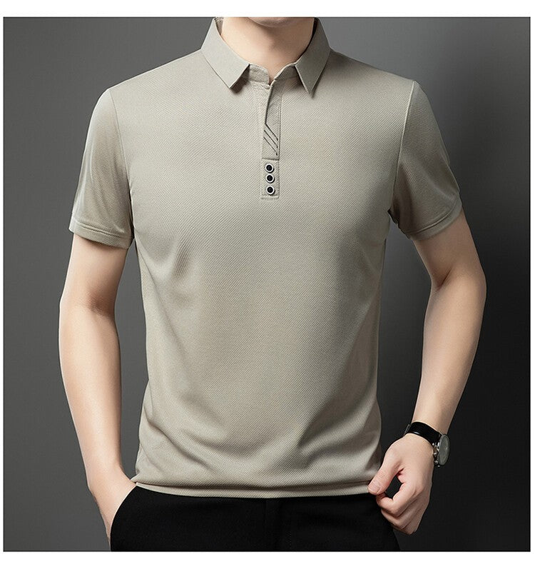 High quality short sleeve men's POLO shirt summer fashionable stripe design soft golf top comfortable ventilate casual T-shirt