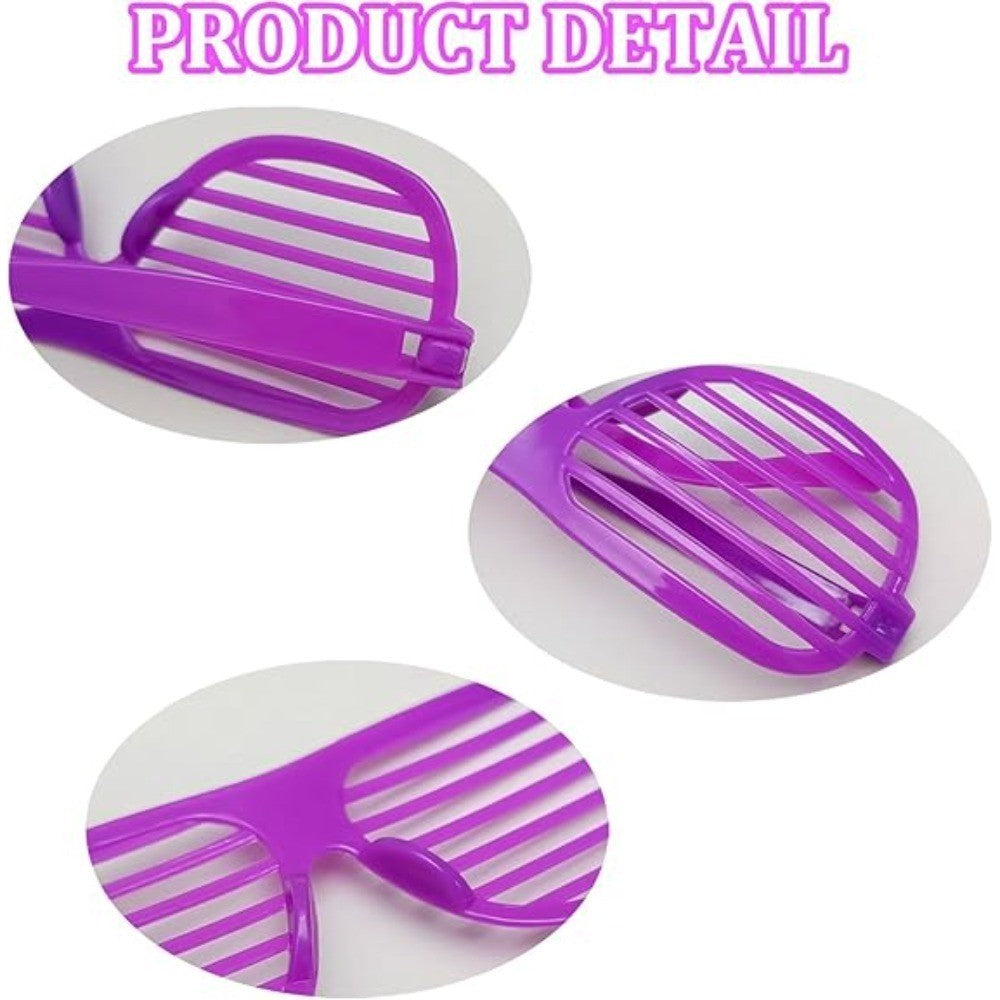10 Pairs Shutter Shades Glasses Neon Slotted Glasses 80s Accessories Eyewear Props Party Decoration