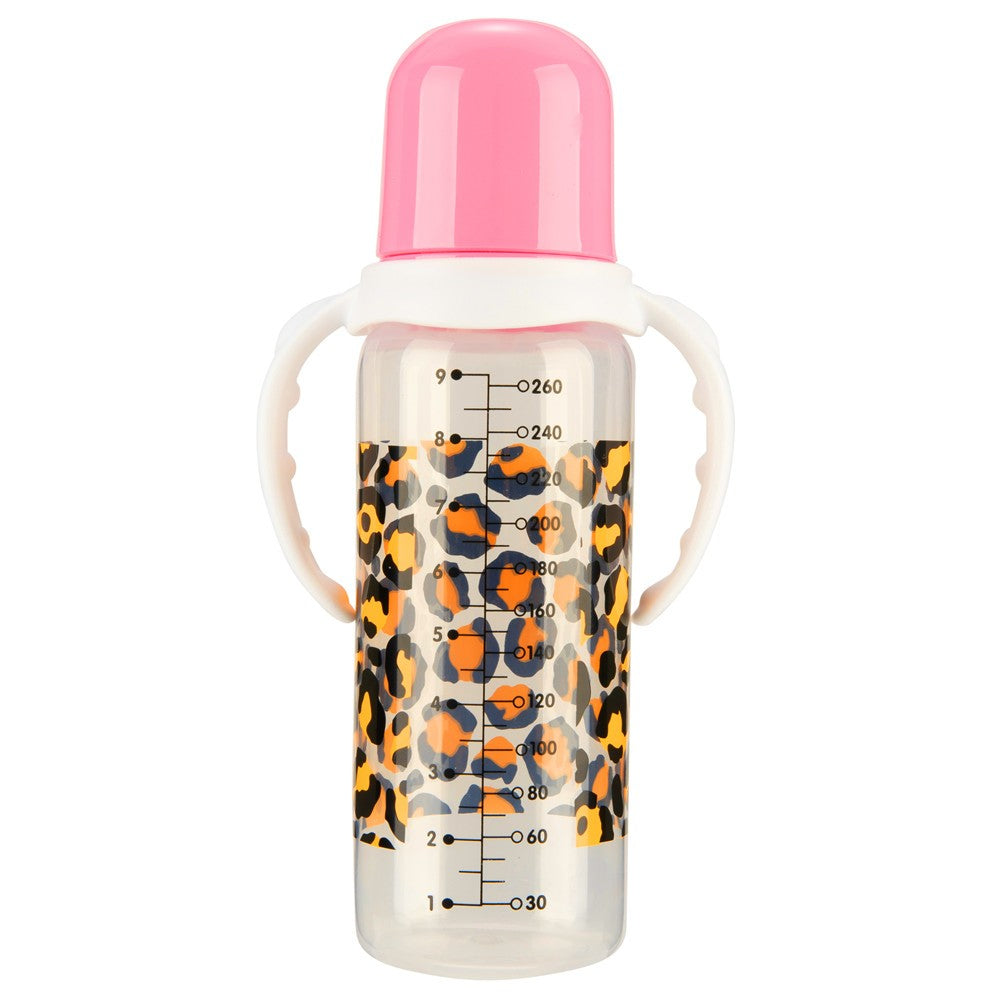 MIYOCAR unique Leopard baby bottle BPA free plastic 260ml standard neck special gift for baby lovely baby bottle feeding bottle