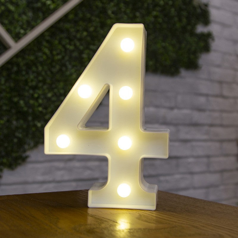 Alphabet Letter LED Lights Luminous Number Lamp Battery Warm Night Light for Home Wedding Birthday Christmas Party Decoration