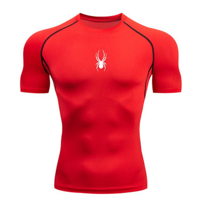 Men Sport T-Shirt Spider Quick Dry Bodybuilding Running Shirt Compression Tops Gym T Shirt Men Fitness Tight Tees Rashgard