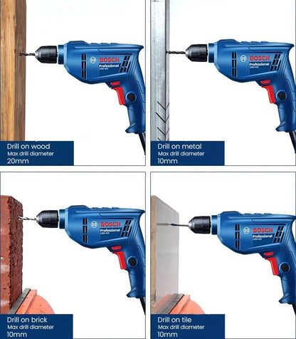 Furadeira Manual Elétrica Bosch, Chave de Fenda Elétrica, Ferramenta Doméstica Pequena de Velocidade Única, Multifuncional GBM400KL, Travamento Automático