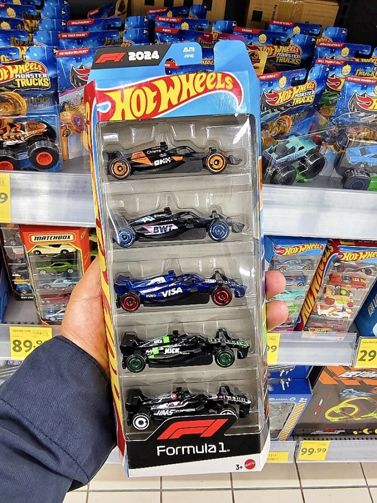 Hot Wheels X Formula 1 1/64 Collectible Car Toys 5 Packs Haas F1 Team Kick Sauber F1 Team Moneygram Theme Vehicle Gifts For Fans
