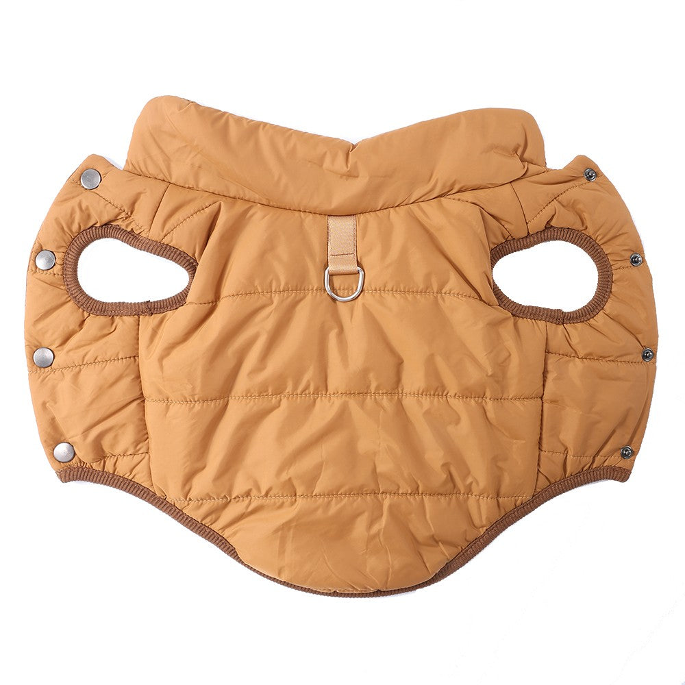 Jaqueta Corta-vento para Cães Pequenos e Médios Outono Inverno Quente com Argola em D Roupas para Filhotes de Chihuahua Schnauzer Fantasia de Lã para Animais de Estimação