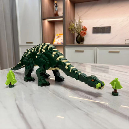 KNEW BUILT Brinquedos de Blocos de Montar Micro Mini Estegossauro T-rex - Crie um Mundo de Dinossauros, Presente de Festival para Crianças, Brinquedo de Montagem DIY Quebra-cabeça