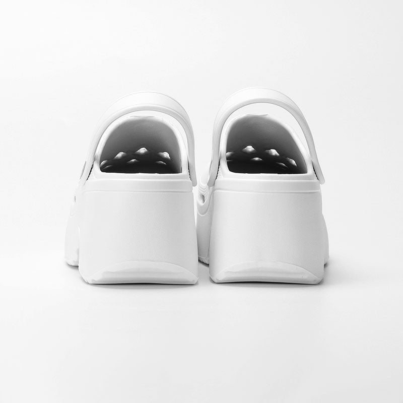 Women's Wedges Heel Sandals Summer 2024 Closed Toe Chunky Platform Sandalias Mujer Hollow Out Thick Sole Non-slip Slides Ladies