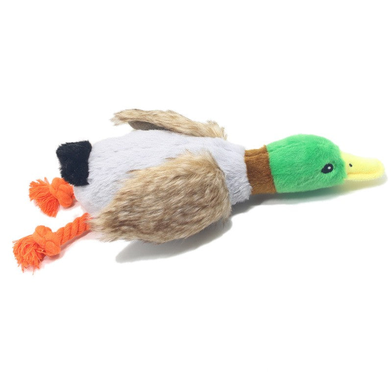 Brinquedo de Pelúcia Fofo de Pato com Som, Bicho de Pelúcia Chiador, Brinquedo para Cão que Limpa os Dentes, Brinquedo de Corda para Roer, Acessórios para Animais de Estimação