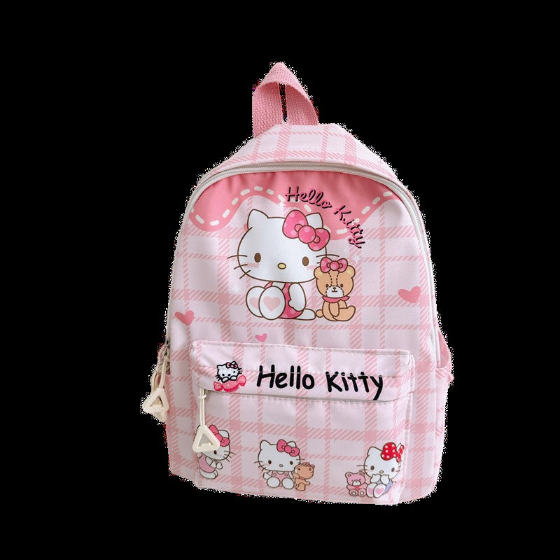 Mochilas Hello Kitty Kuromi Cinnamoroll com estampa de desenho animado fofo e leve para meninos e meninas do jardim de infância