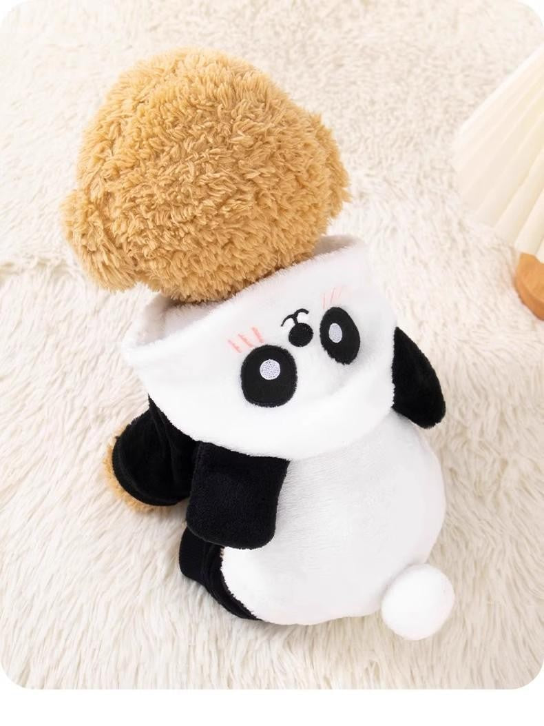 Roupa de Cachorro Panda Transformação Nova Roupa de Inverno Grossa Quente para Cães Pequenos Corgi Teddy Bichon Roupa para Gatos
