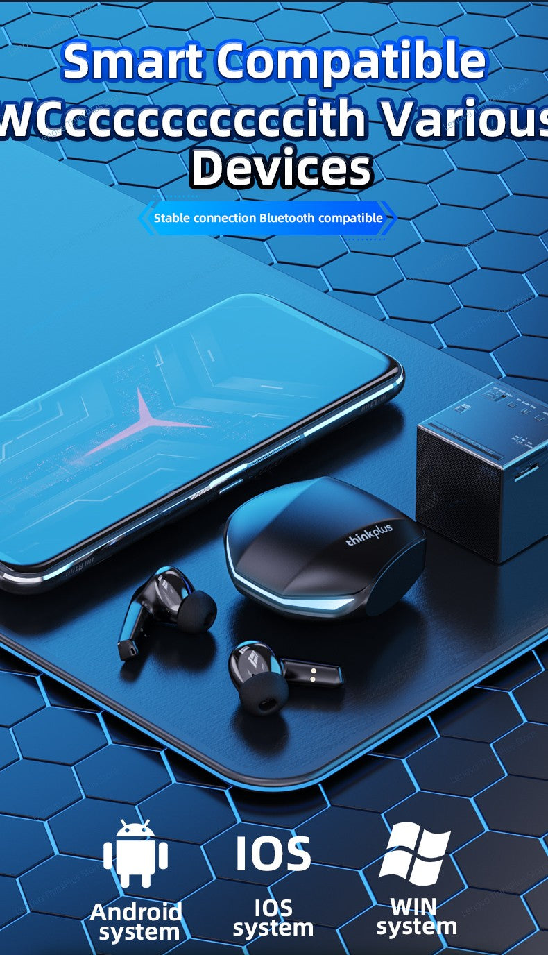 Fone de Ouvido Original Lenovo GM2 Pro Bluetooth 5.3 Sem Fio para Jogos com Baixa Latência Chamada HD Fones de Ouvido com Modo Duplo e Microfone GM2Pro