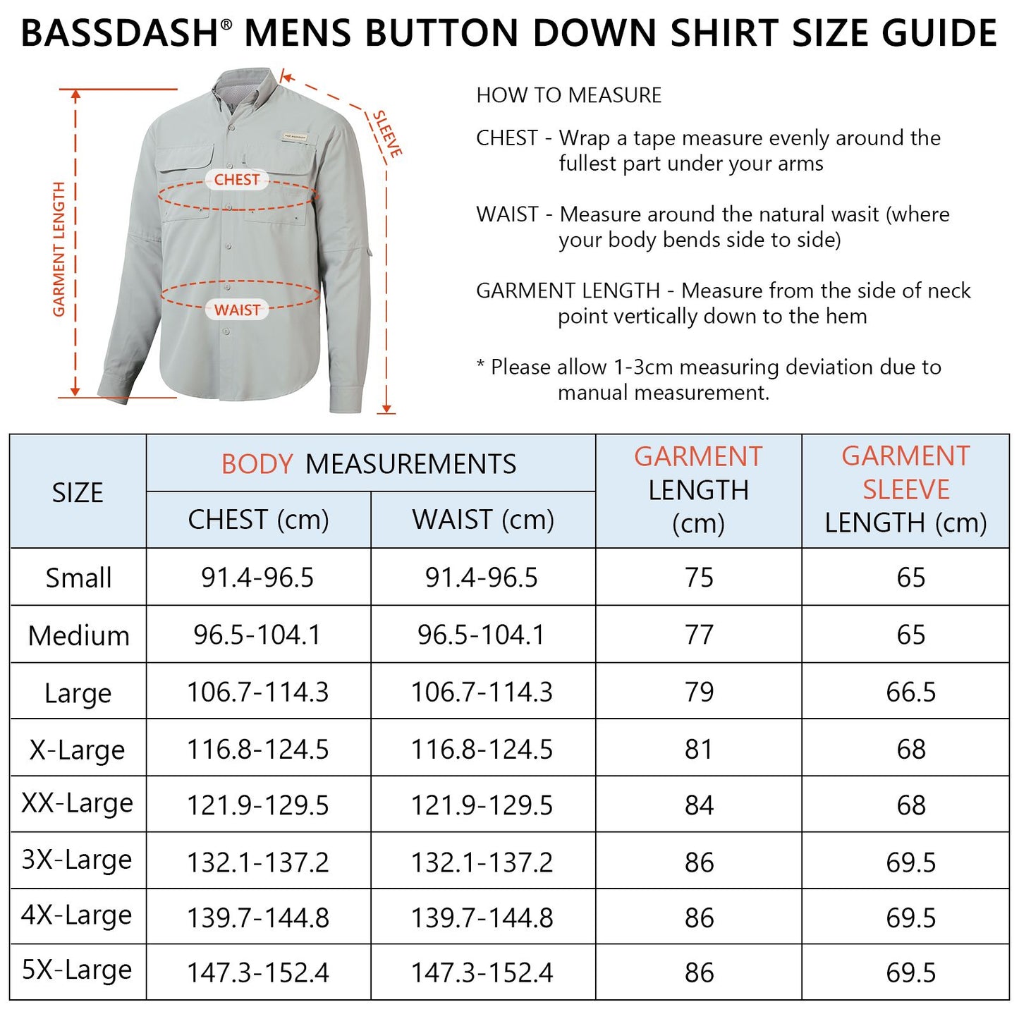 Camisa de botão Bassdash para homens, camisa de verão para usar em festas ou para pesca e sobrevivência na natureza, à prova de sol SD1