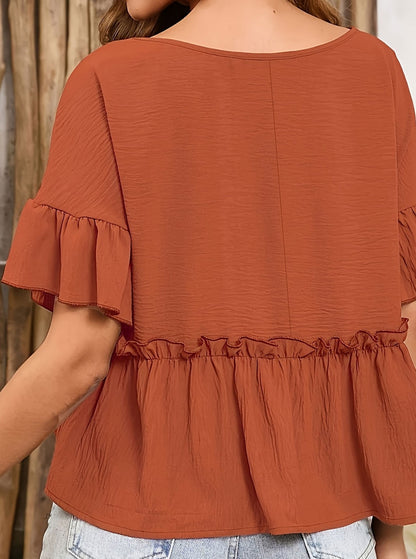 Light brown Women's plus size shirt summer chic elegant shirt casual women's fashionable shirt Light brown