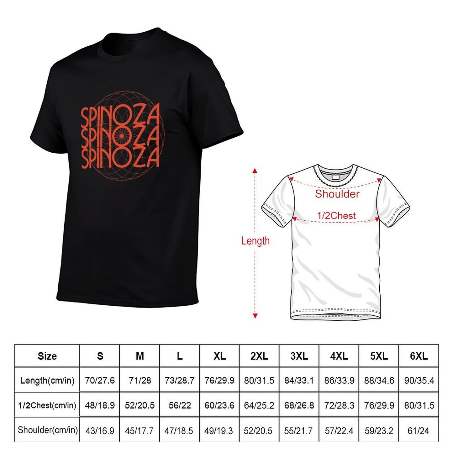 Spinoza T-Shirt t shirts for man graphic tees black cotton t-shirt plain for man package man t shirt luxury T-Shirt