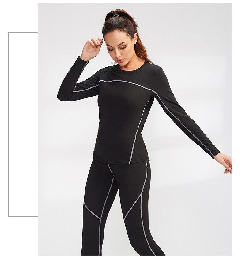 Women's Autumn Winter keep Warm long-sleeved Fitness Running Sports Training Top Slim Quick Dry Stretch Gym Top female Yoga tops