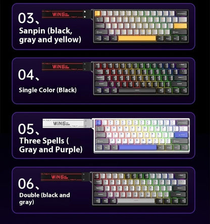 Teclado mecânico AULA WIN60 WIN68 HE MAX switch magnético 8k de polling rate RGB zona morta 0 teclado de jogos personalizável para e-sports