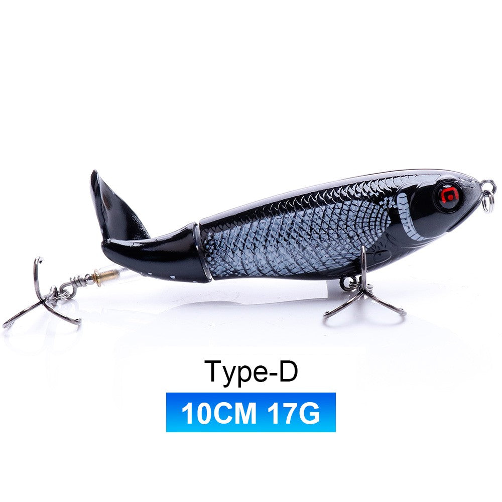Iscas de Pesca TREHOOK 9g/16g de Superfície Whopper Popper Cauda de Hélice Dupla Giratória Isca Artificial Flutuante