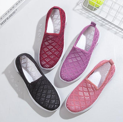 New Summer Fashion Women Shoes Mesh Sports Shoes Breathable Flats Soft Sole Casual Sneakers