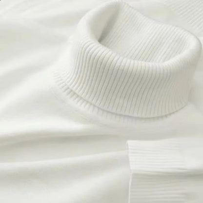 New Mens Knitted Sweaters Solid Color Turtleneck Breathable Pullovers Outdoor Warm Basic Streetwear Business Woolen Pullovers
