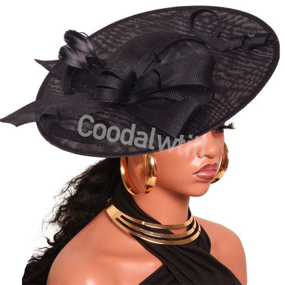 Royal Ascot Big Fascinator Hats Headband Ladies Church Kentucky Derby Headpiece Ladies Race Fashion Hair Accessories Bride Hats