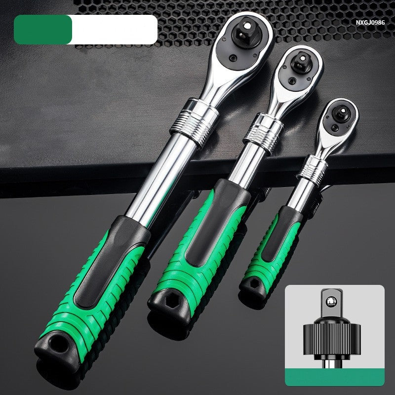Chave Catraca Telescópica Soquete para Reparação Automotiva, Conjunto de Catraca com Cabeça Ajustável, Chave de Liberação Rápida de 72 Dentes, Ferramenta Manual